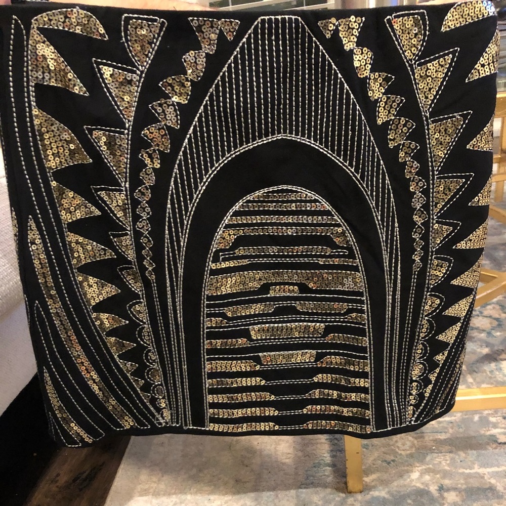 Gold Sequin Black Skirt Size Large